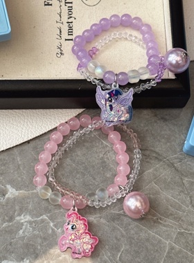 女亚克力公主双条圆珠手链首饰品