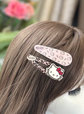 HelloKitty头饰豹纹BB夹少女碎夹