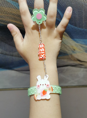 戒指一体儿童学生套装公主风手链