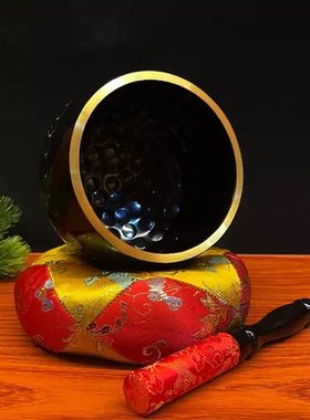 纯铜铜磬钵音碗鱼鳞佛音碗铜庆寺院佛堂瑜伽静心疗愈修行打击法器