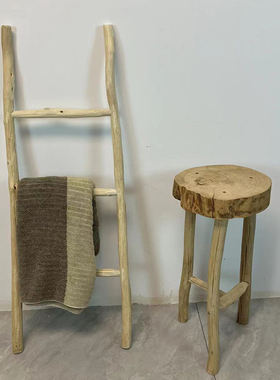 木梯子拍照道具家用置物架北欧