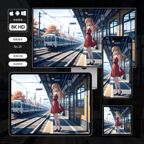 明日香-25 EVA新世纪福音战士8K动漫手机平板电脑高清壁纸头像 - 图0