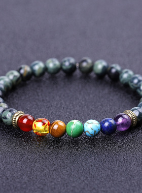 雀仔石手工编织七脉男女情侣手链