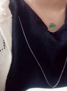 水晶锁骨链百搭八面体情侣紫萤石