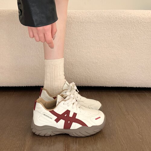 品牌真皮厚底内增高德训鞋女2026新款软底休闲运动鞋阿甘鞋跑步鞋 - 图1