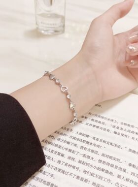 爱心锆石手链女生ins小众设计