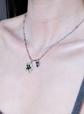 多巴胺花朵笑脸项链配饰女小众