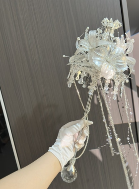 权杖礼盒展示盒新娘婚纱透明防尘罩盒子亚克力结婚手捧花收纳盒