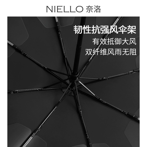 Niello Solid Color Easy Folding Storage Antremblive Double Keel Anti -Storm Umbrella Car Деревянная ручка деловой подарок зонтик зонтик