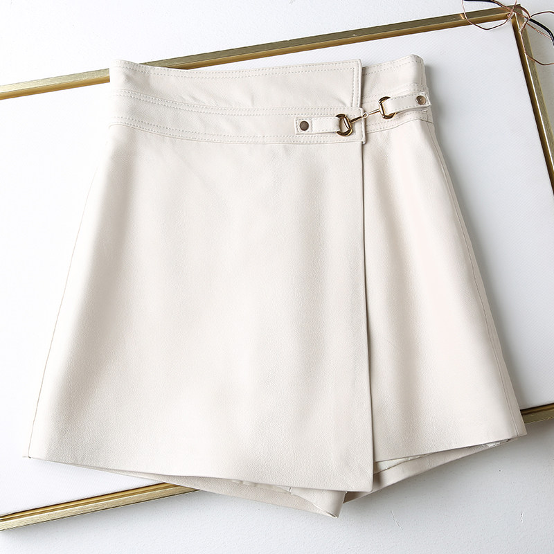 不规则高腰真皮皮短裤女欧洲站绵羊皮皮裤秋冬新款裤裙时尚皮靴裤,淘宝优惠券,粉丝福利购,淘宝优惠卷