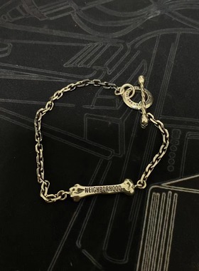 925银复古手链骷髅骨头手链配饰