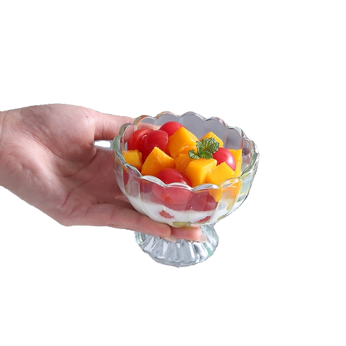 Чашка мороженого йогурта высокий пудинг чашка для закуски с закусочной на кожу
