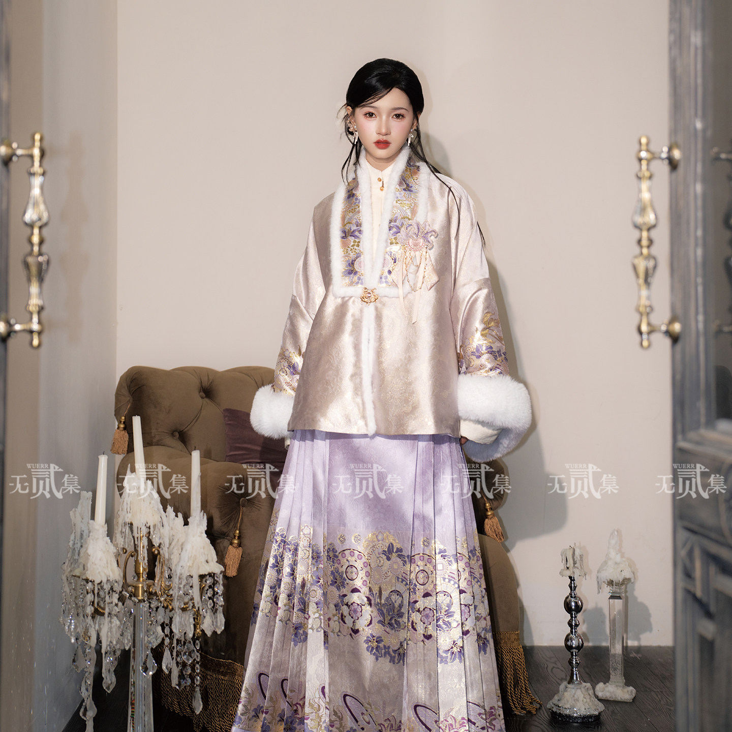 无贰集【 南楼初雪】明制合领袄汉洋折衷马面裙国风秋冬汉服套装,淘宝优惠券,粉丝福利购,淘宝优惠卷