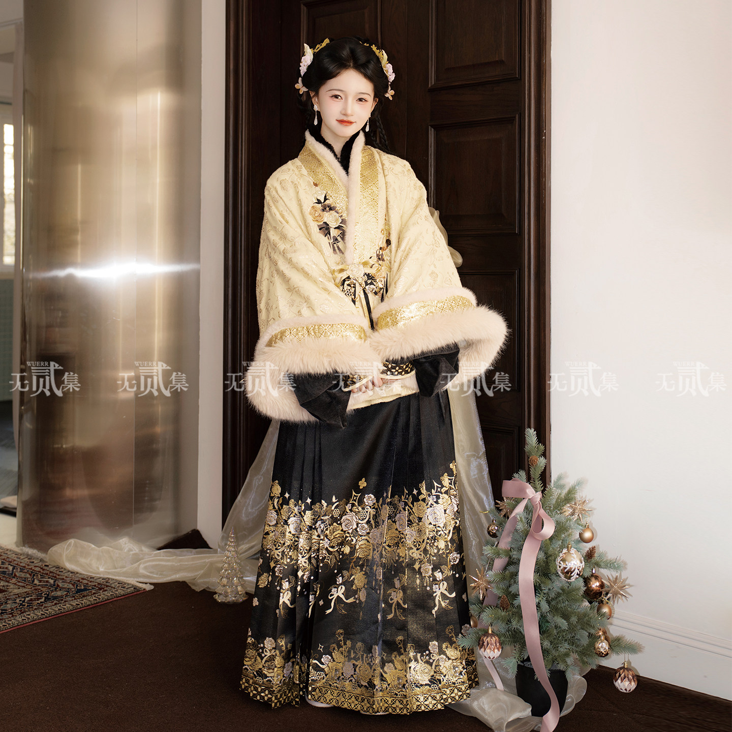 无贰集【月光手信】明制对交短袄玫瑰马面裙黄黑日常通勤秋冬汉服,淘宝优惠券,粉丝福利购,淘宝优惠卷