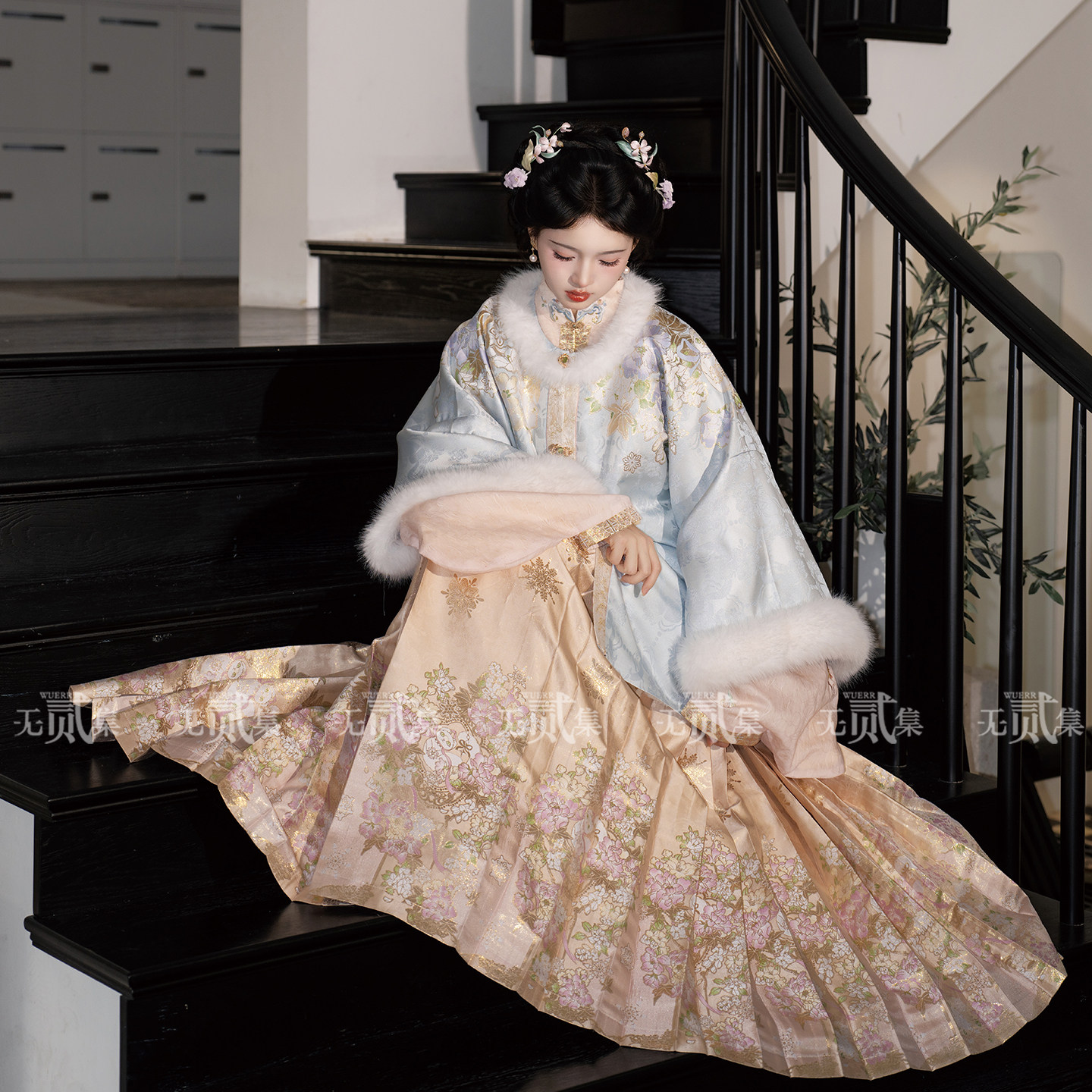 无贰集【玉华锦】蓝色昭君袄仿妆花马面裙千金风原创明制秋冬汉服,淘宝优惠券,粉丝福利购,淘宝优惠卷
