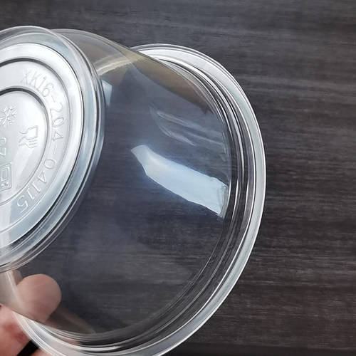 一次性圆碗商用冰粉专用带盖食品级塑料家饭碗汤碗饭盒打包300套 - 图1