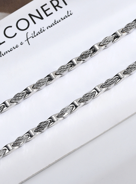 铂金四方卡地项链男PT950白金