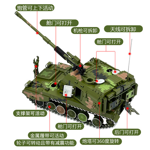 1比32PLZ05式155毫米自行榴弹炮火炮装甲车战车军事仿真静态模型 - 图1