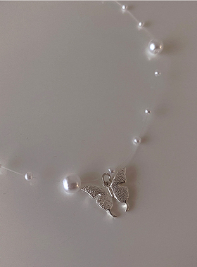 超仙气质珍珠吊坠透明鱼线ins