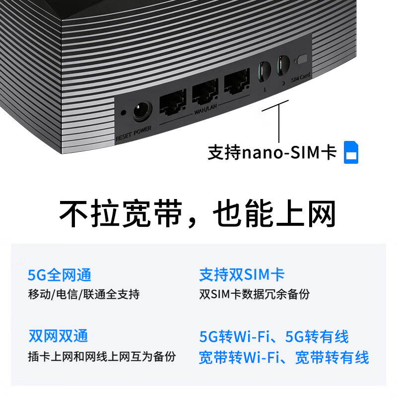 TP-LINK便携式5G移动路由器AX3000千兆高速穿墙无线双频WiFi6插卡即用SIM卡车载家用4G全网通路由器TL-TR970G-图0