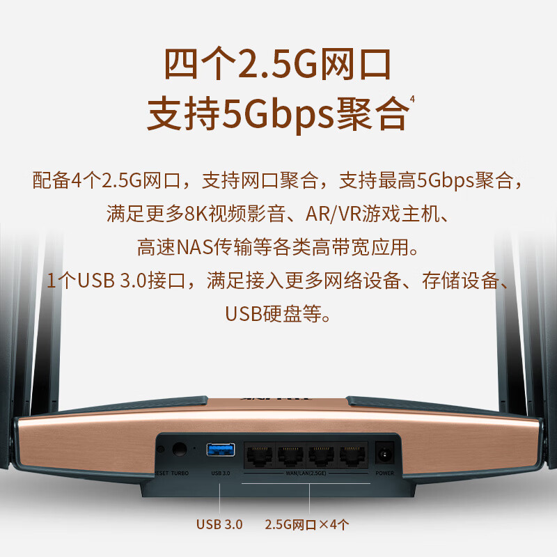 TP-LINK路由器家用高速穿墙千兆BE7200双频5G无线Wi-Fi7全屋覆盖子母路由上网行为管理TL-7DR7280易展Turbo版-图1