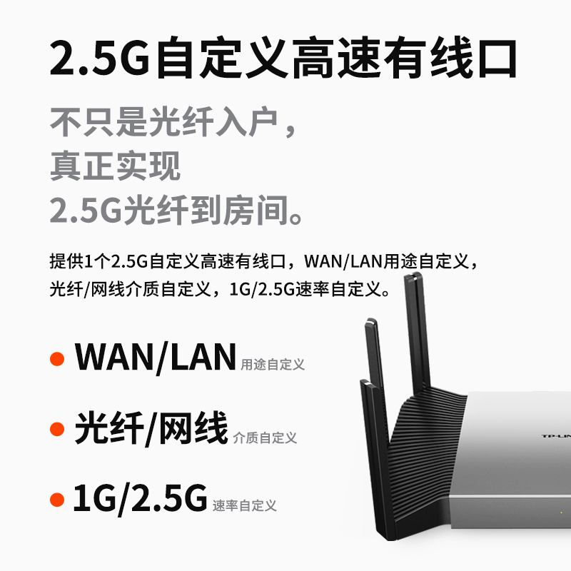 TP-LINK无线路由器家用千兆高速AX5400双频5G穿墙wifi6学生家长控制别墅大户型2.5G口TL-XDR5480易展Turbo版-图2