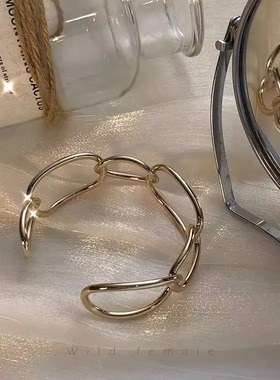 镂空链条开口手镯冷淡风简约时尚设计感手环气质高级感饰品女手饰