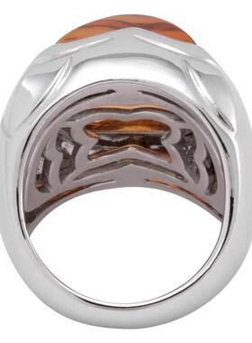 代购Bvlgari宝格丽女士戒指优雅时尚精致奢华白金黄褐色18K