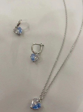 水晶半心贴贴爱心项链锁骨链新款