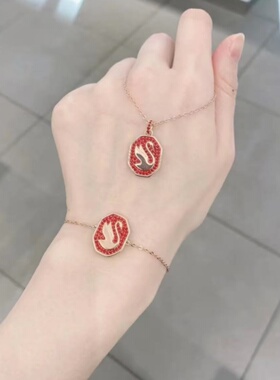 Signum项链八角天鹅徽章手链女