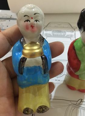 陶瓷童男童女金童玉女殡葬用品陪葬随葬童男女骨灰盒前面摆放下葬