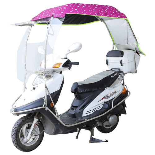 电动车不锈钢雨棚蓬电瓶车骑跨摩托车通用折叠型遮雨篷新款遮阳伞 - 图3
