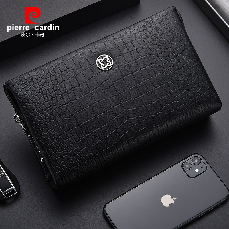 皮尔卡丹真皮密码锁男士手拿包男包 黛碧箱包男士包袋