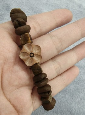 正宗保真老桃木桃花原创天然咖啡豆手链女香木手串复古厂家货源批