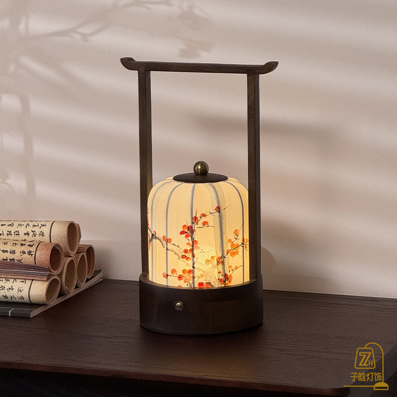 宋代美学茶室中式充电台灯卧室禅意床头灯客厅国风复古装饰小夜灯