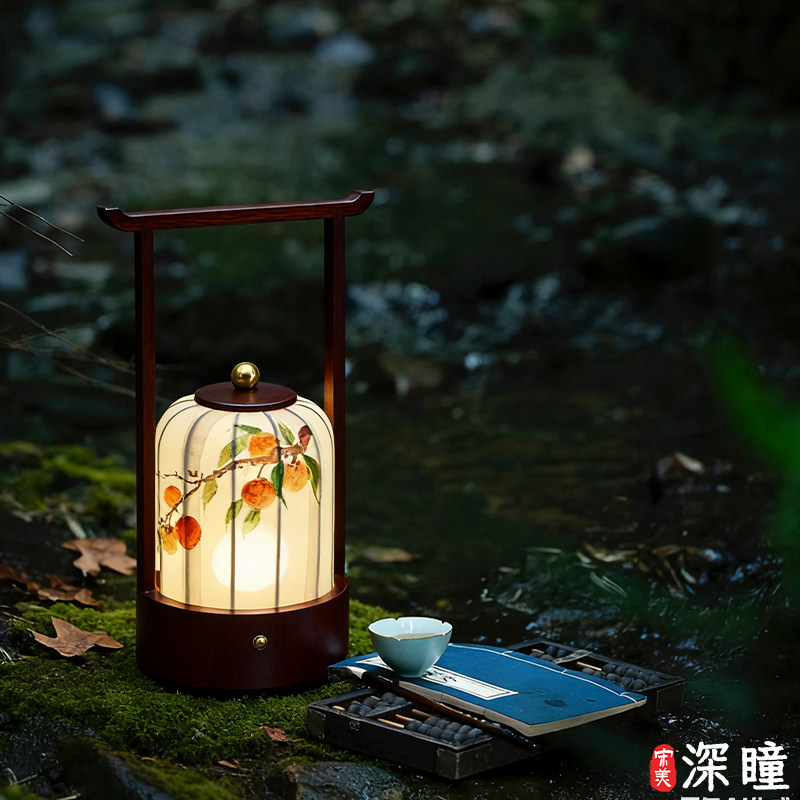 宋代美学茶室中式充电台灯卧室禅意床头灯客厅国风复古装饰氛围灯