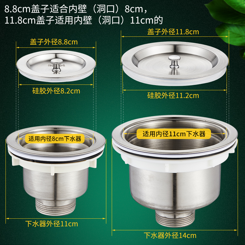 厨房水槽下水器盖子水池塞子过滤提篮菜盆堵水盖漏斗洗碗池盆配件 - 图0