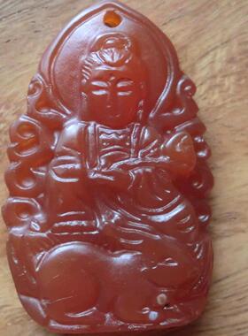 清代蜜蜡帽花 双喜临门枣红色老蜡 老琥珀