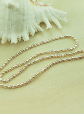 天然淡水珍珠迷你项链2-3mm强光米形基本无暇送妈妈女友礼物包邮