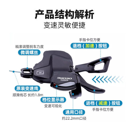 禧玛诺山地车指拨10/11/12速M4100 M5100 M6100 M7100变速器Deore - 图0