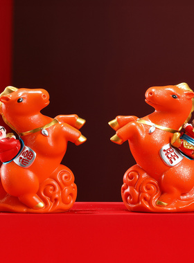 拜相封侯工位装饰摆件马年吉祥物