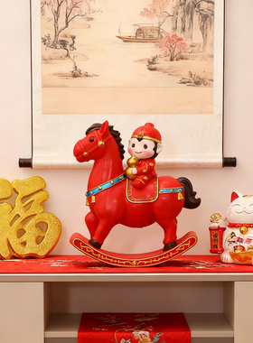 马上封侯财神爷国潮摆件新年礼品