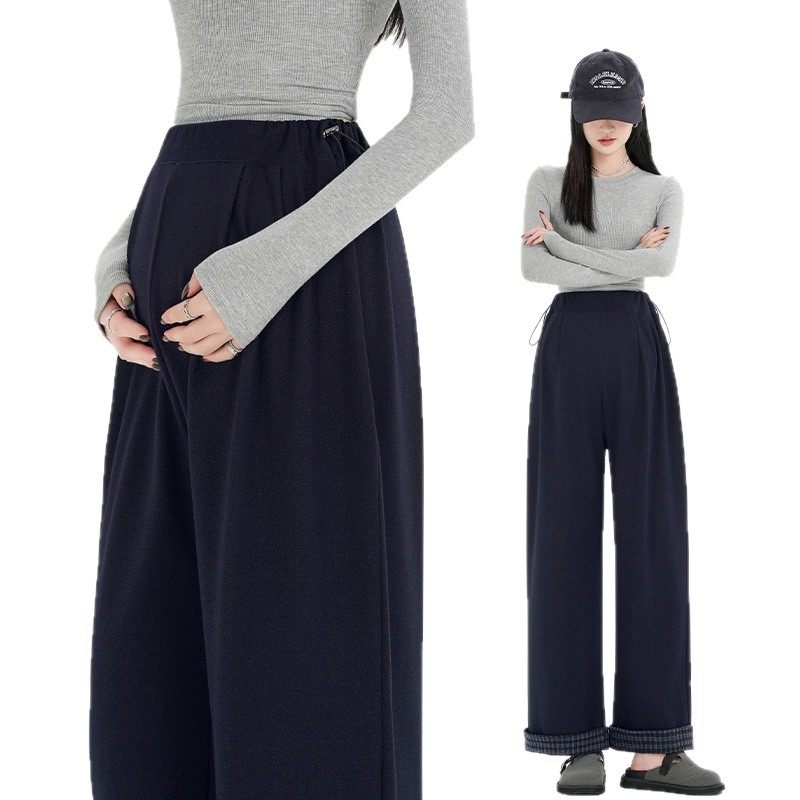 婧麒孕妇裤子秋冬外穿大码加绒阔腿裤2025新款不勒肚子长裤孕妇装,淘宝优惠券,粉丝福利购,淘宝优惠卷
