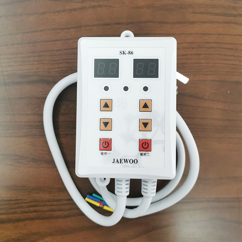 电热板开关温控调节器双温双控数字显示静音电炕温控器地暖调温器 - 图0