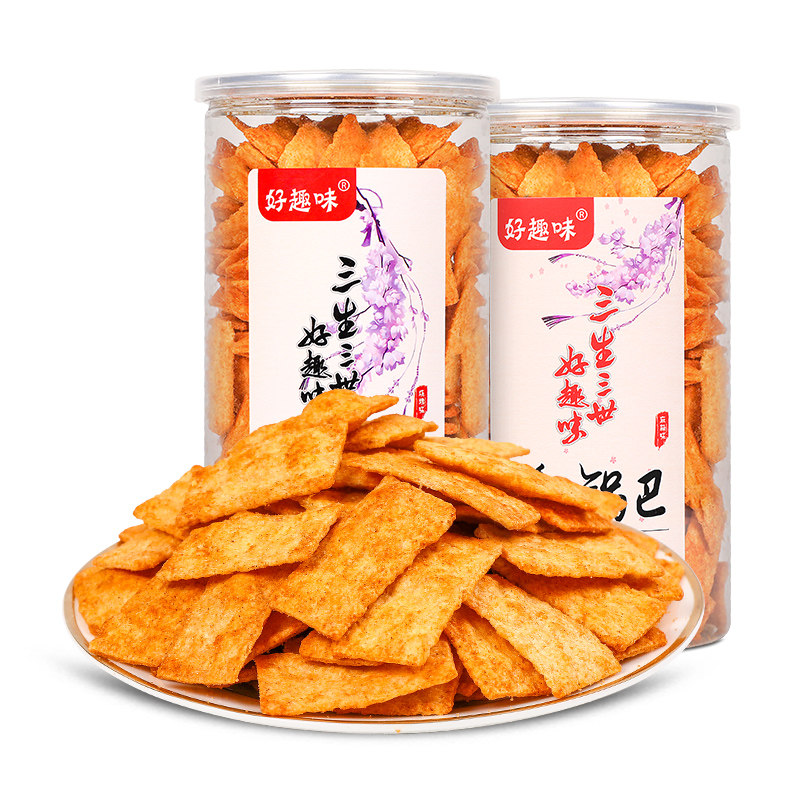 好趣味罐装241g脆锅巴 元午秋阳食品膨化食品