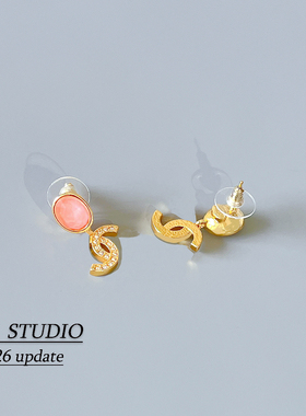 YANSTUDIO/26新款樱花粉色耳环女