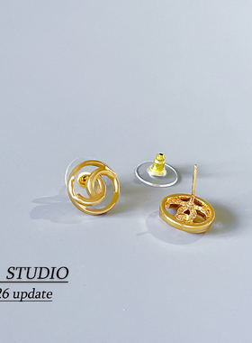 YANSTUDIO/26s新款简约圆形耳钉