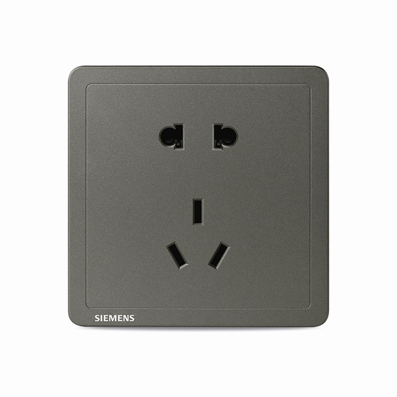 西门子插座致典烟金灰银色五孔面板 西门子璞高专卖电源插座