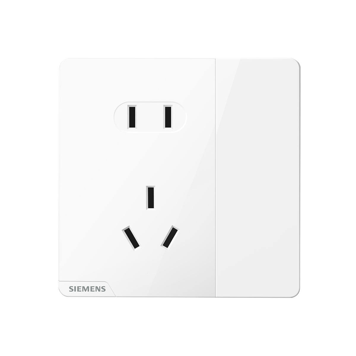 西门子五孔一开带开关控制按钮插座 西门子璞高专卖电源插座