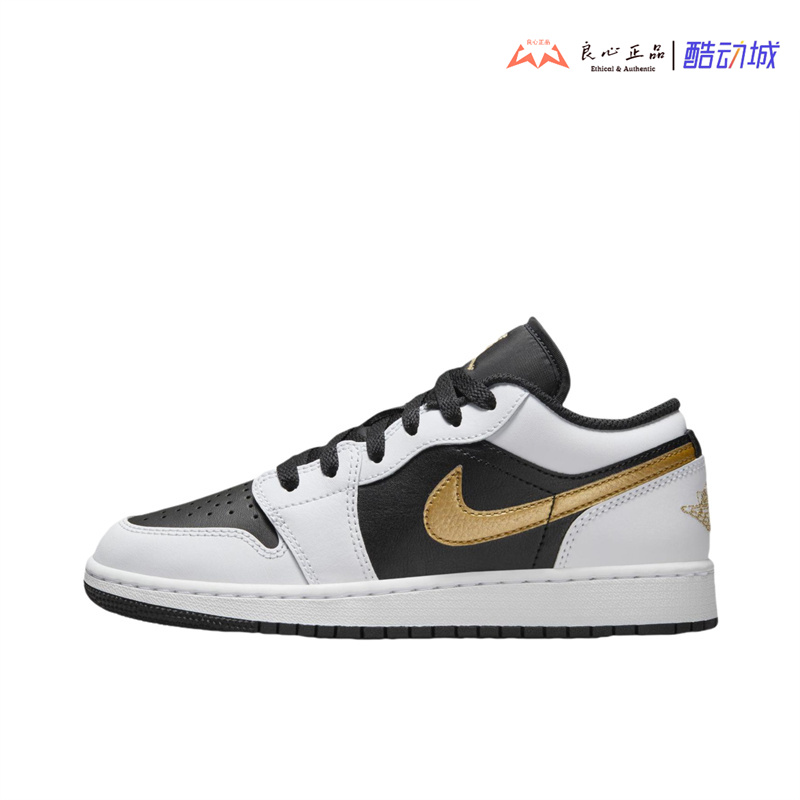Air Jordan AJ1 Low黑白金钩男女复古防滑耐磨篮球鞋 553560-172-图0